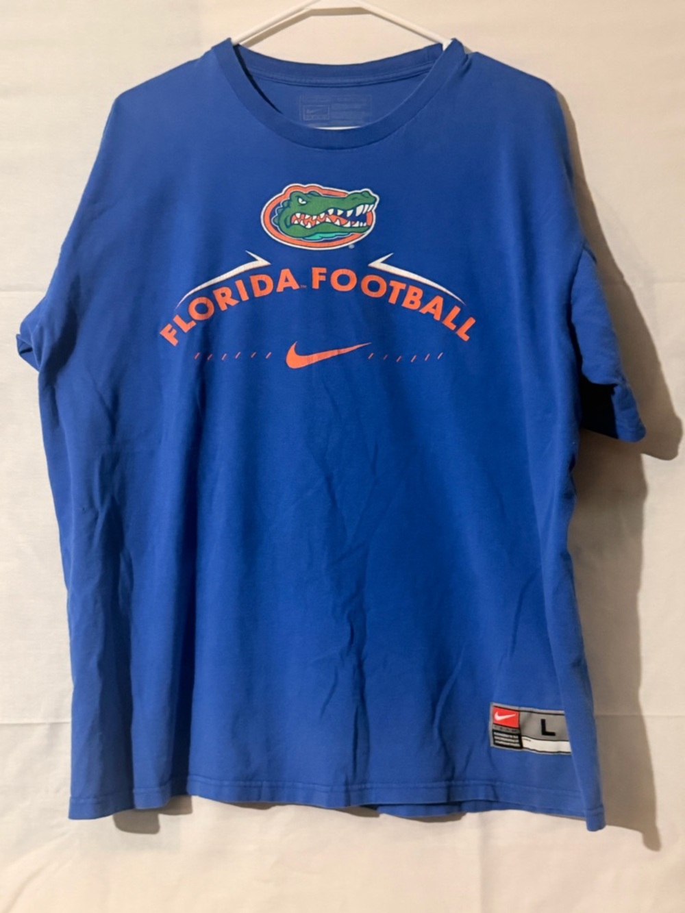 Nike Blue Tee with Red Logo Patch